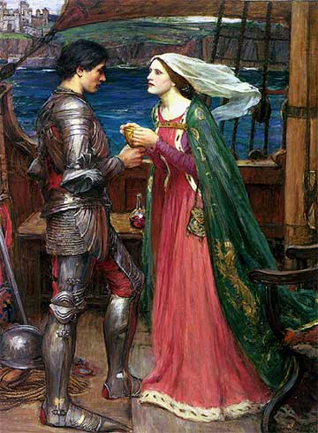 Tristan et Iseult partagent le philtre d'amour - Waterhouse